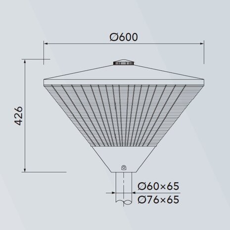 LNP-P 40W, 5300 lumen, 4000K, optiek T1, voor top 60 en 76mm, 20KV