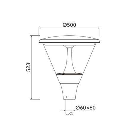 LSR-C 60W, 7570 lumen, 4000K, optiek T32B, voor top 60mm, 20KV
