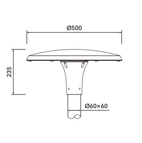 LSR-T 40W, 6270 lumen, 4000K, optiek T1, voor top 60mm, 20KV