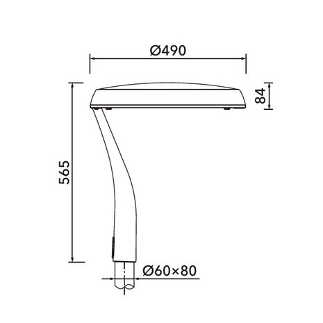 LCR-R 24W, 3150 lumen, 4000K, optiek T2W, voor top 60mm, 20KV